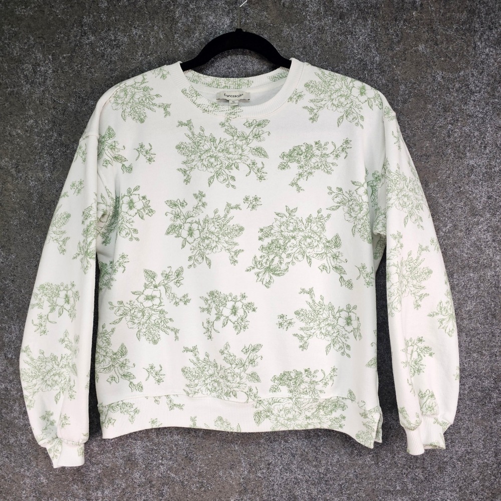 Francescas Lucy Toile Print Sweatshirt,
Sage & Ivory, Cotton Poly, Size Small